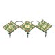 Forest Green Triangle Floral Ceramic Tiles Hooks